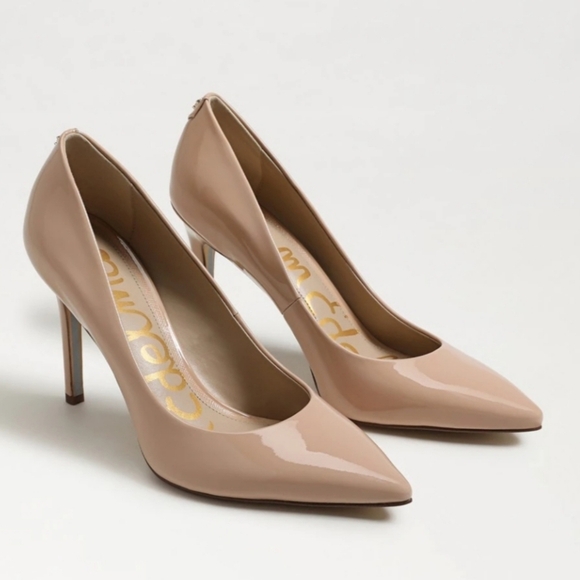 Sam Edelman Hazel Pointed Toe PumpWomen’s Size 10 – Beige Blush Patent Leather - Picture 1 of 11